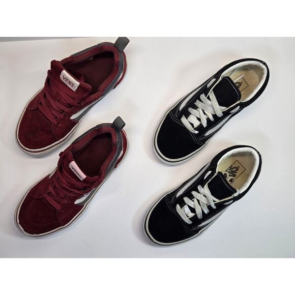 2 Pair Lot Vans Old Skool Low Top Unisex Skateboard Shoes Sz. 2Y & 1.5Y | Bundle - Picture 4 of 8